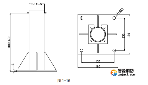LZ1000 型立柱的外形示意圖