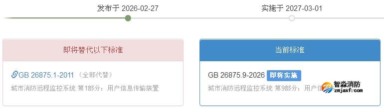 GB 26875.9-2026《城市消防遠(yuǎn)程監(jiān)控系統(tǒng)第9部分：用戶信息傳輸裝置》