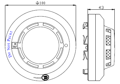 JTY-GM-GSTN9811(Ex)防爆點(diǎn)型光電感煙火災(zāi)探測(cè)器外形示意圖